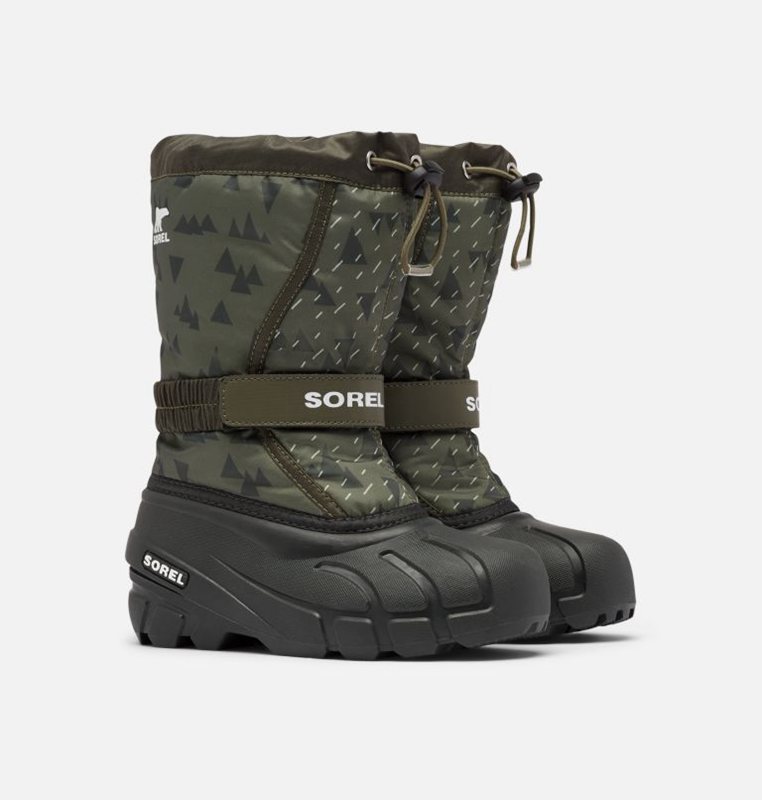 Sorel Youth Flurry™ Print - Kids Snow Boots Green/Black - 781094KXM